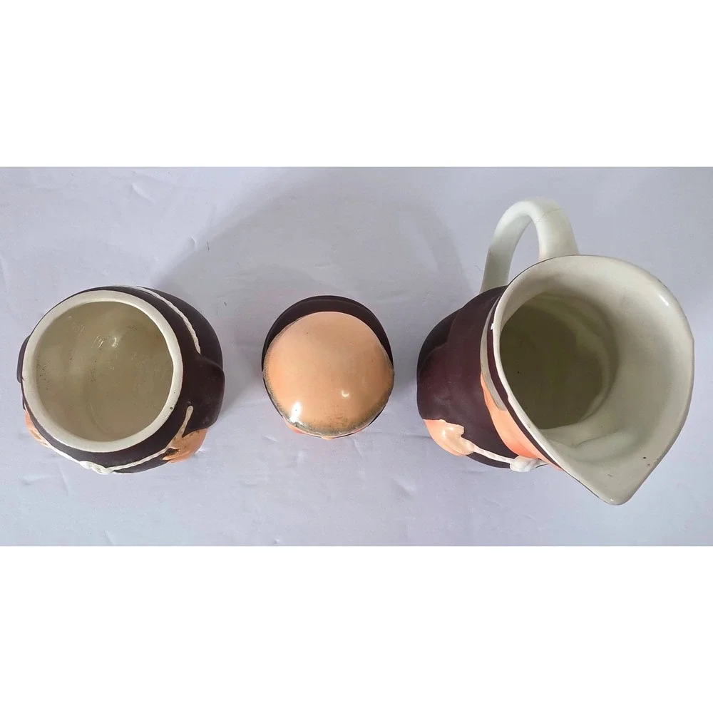 Vintage Goebel Friar Tuck Sugar Bowl and Creamer Set West Germany 1956 Ceramic